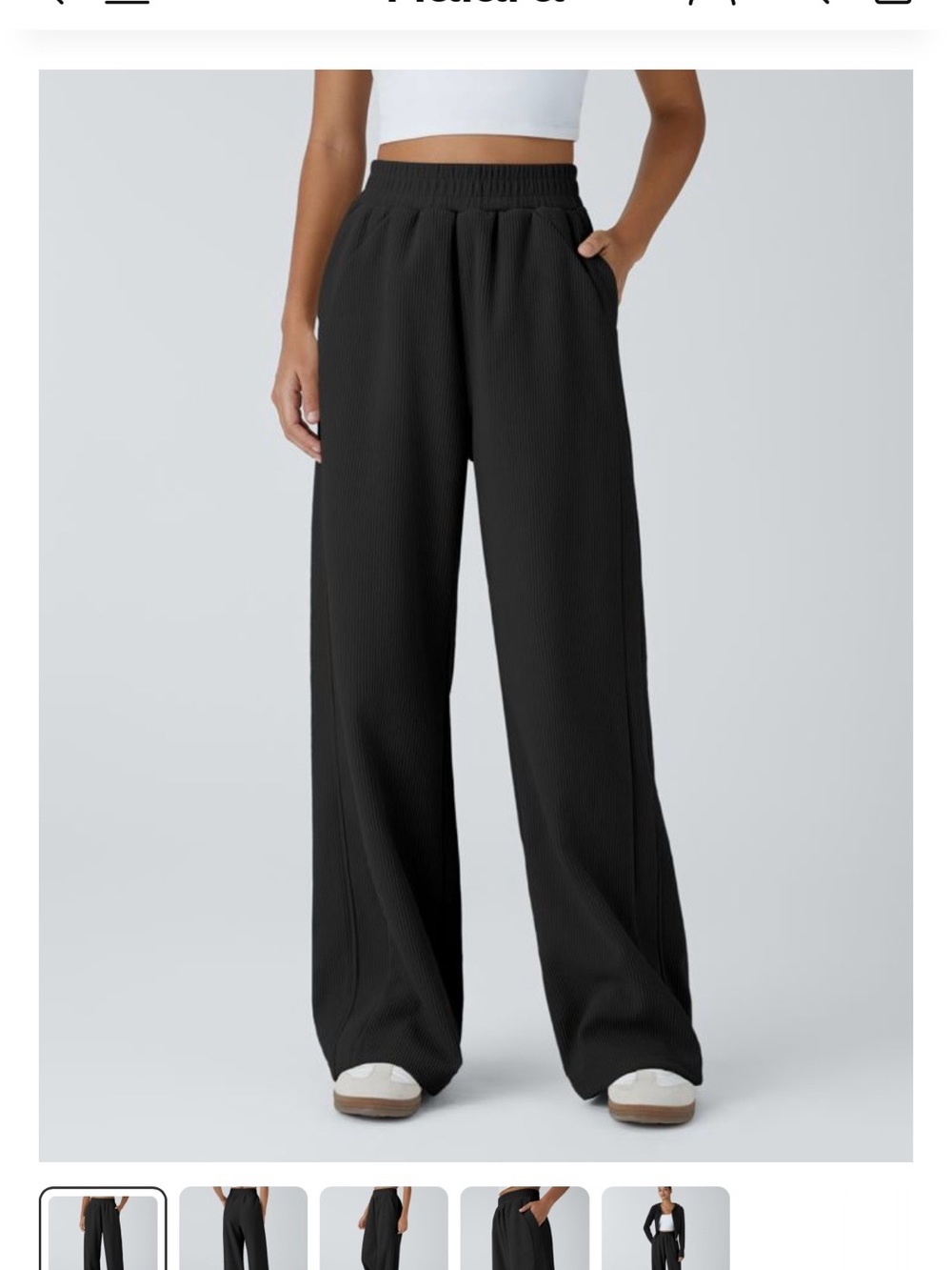 HALARA High Waisted Pocket Straight Leg Baggy Mop Corduroy Casual Pants